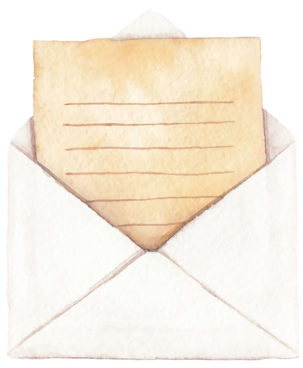 envelope with note