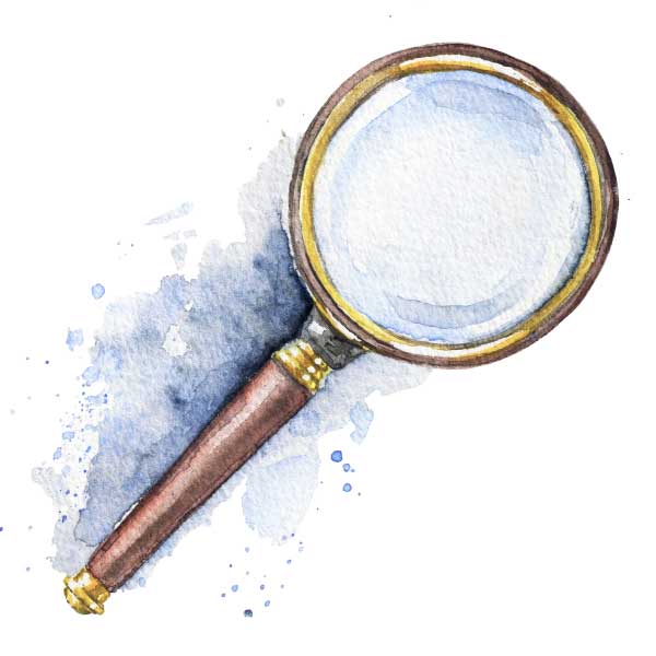 Watercolor Magnifying Glass